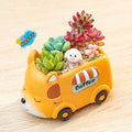 Creative Succulent Flower Pots for Kindergarten Plant Corners, Cute Cartoon Car and Animal Decorations, Gift for Boys