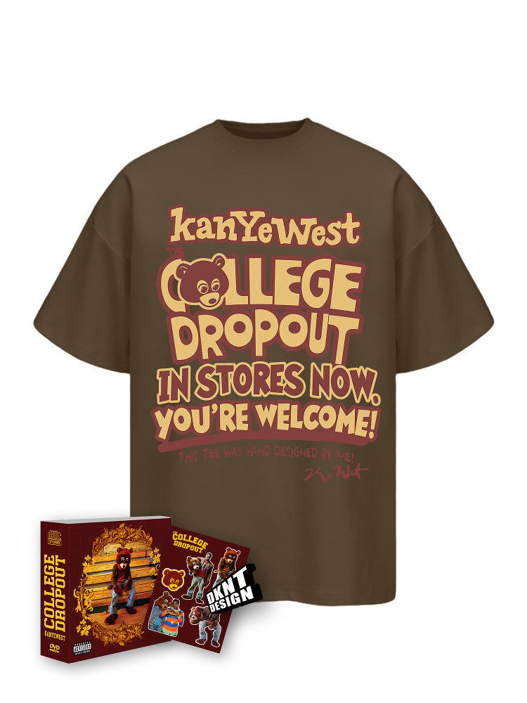 Kanye West Dropout Bear Print Cotton T-Shirt