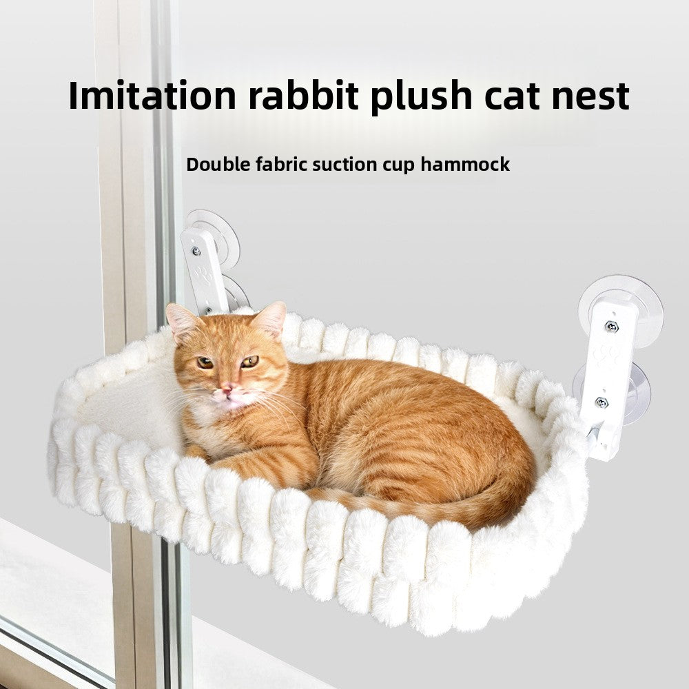 Foldable Double-Sided Cat Hammock with Suction Cups