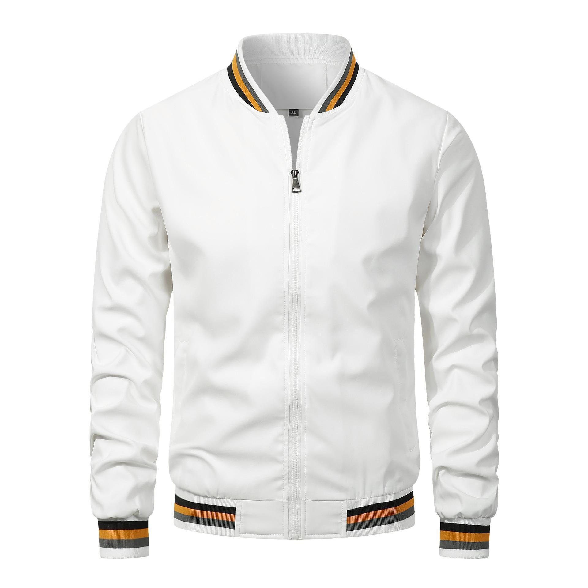 Mens Casual Stand Collar Zipper Jacket