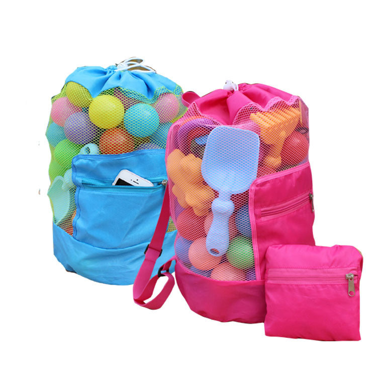 Mesh Beach Toy Storage Bag with Dual Shoulder Straps