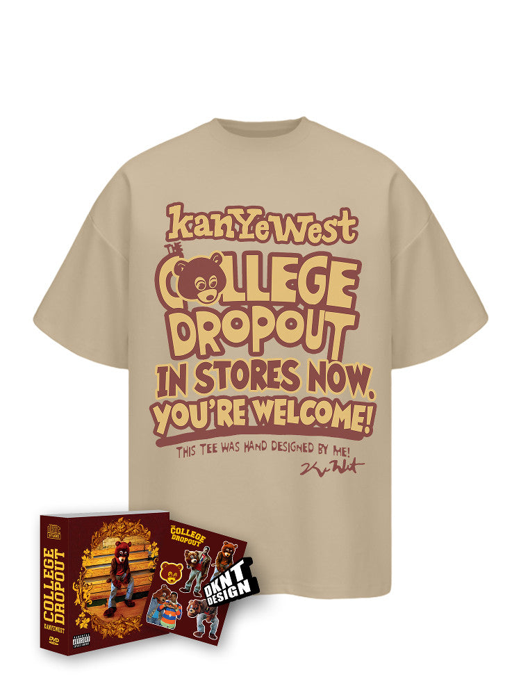 Kanye West Dropout Bear Print Cotton T-Shirt