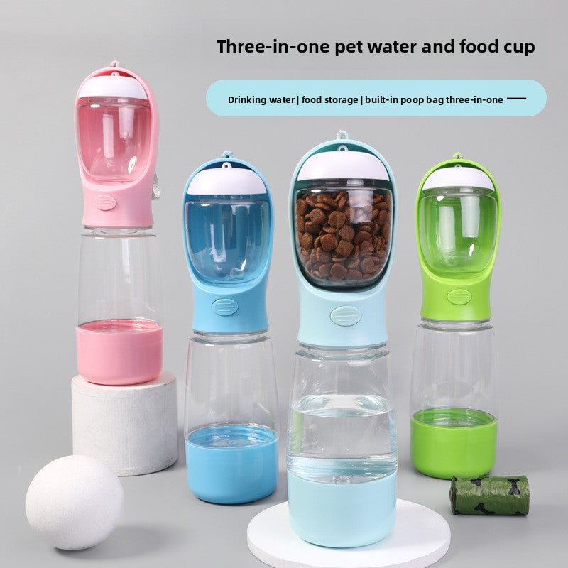 Portable Pet Outdoor Water Dispenser with Trash Box