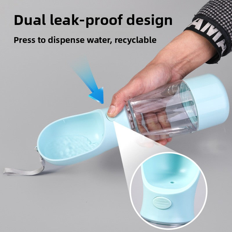 Portable Pet Outdoor Water Dispenser with Trash Box
