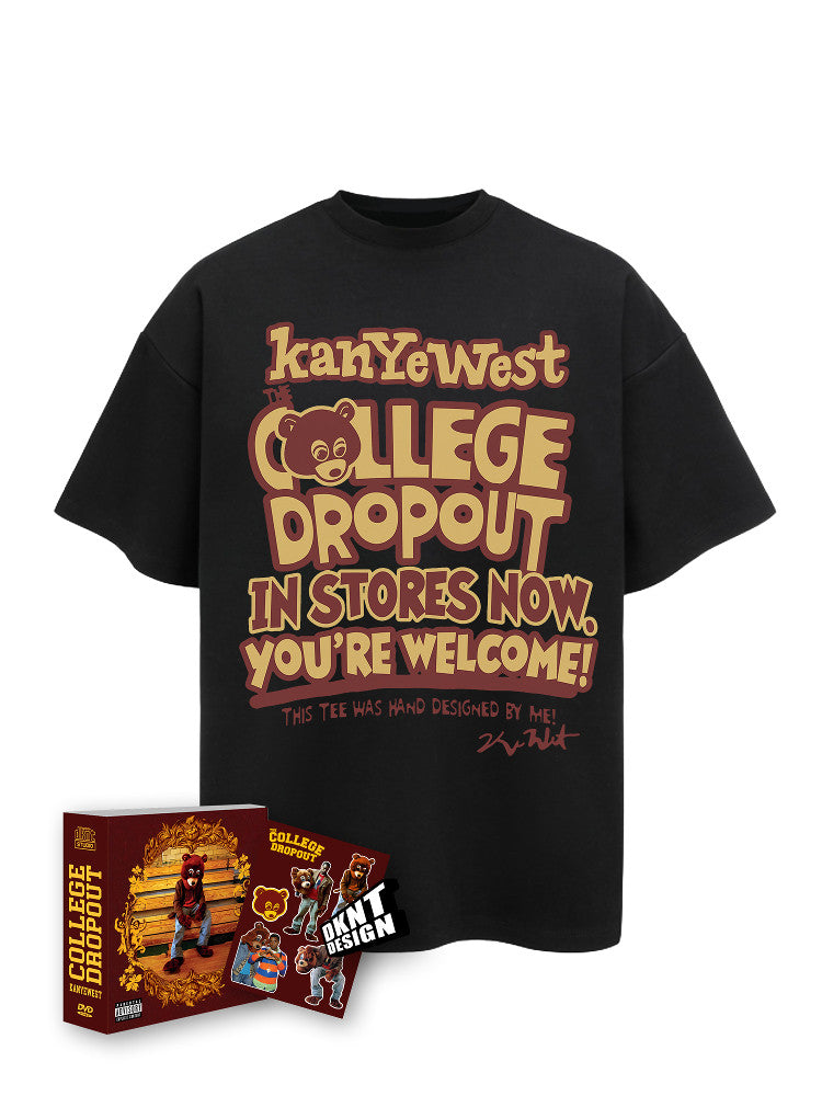 Kanye West Dropout Bear Print Cotton T-Shirt