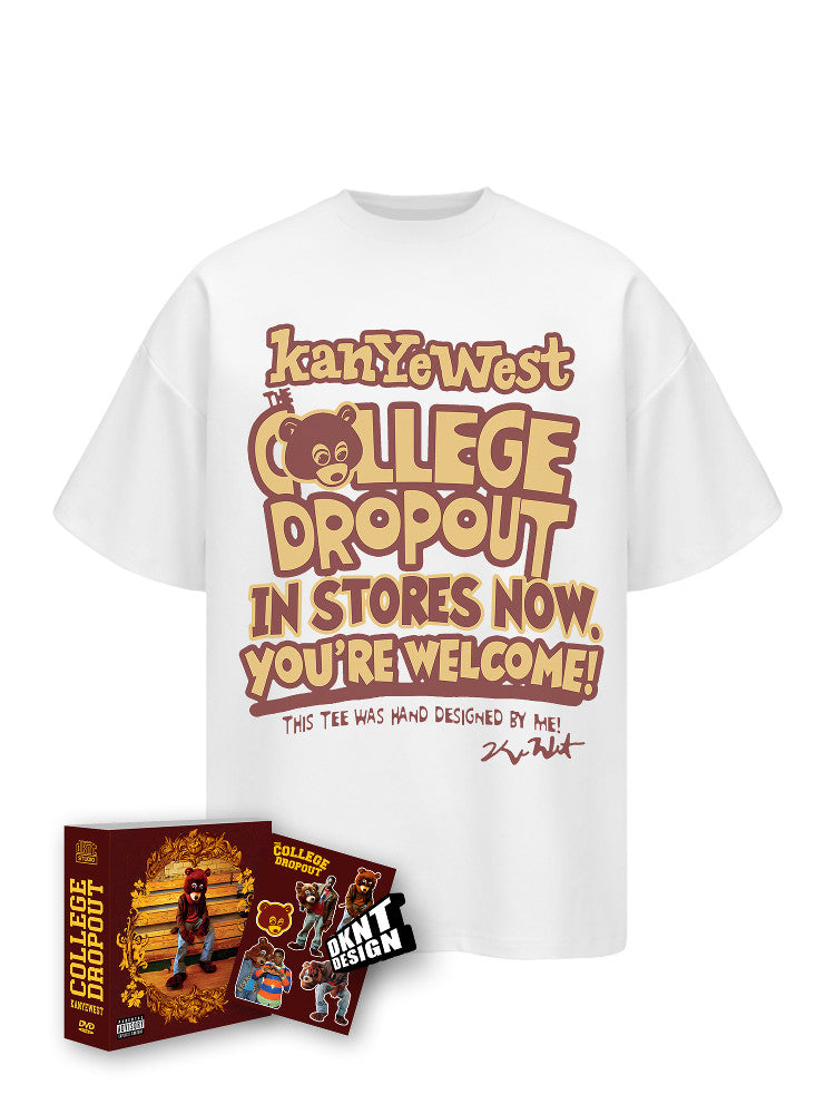 Kanye West Dropout Bear Print Cotton T-Shirt